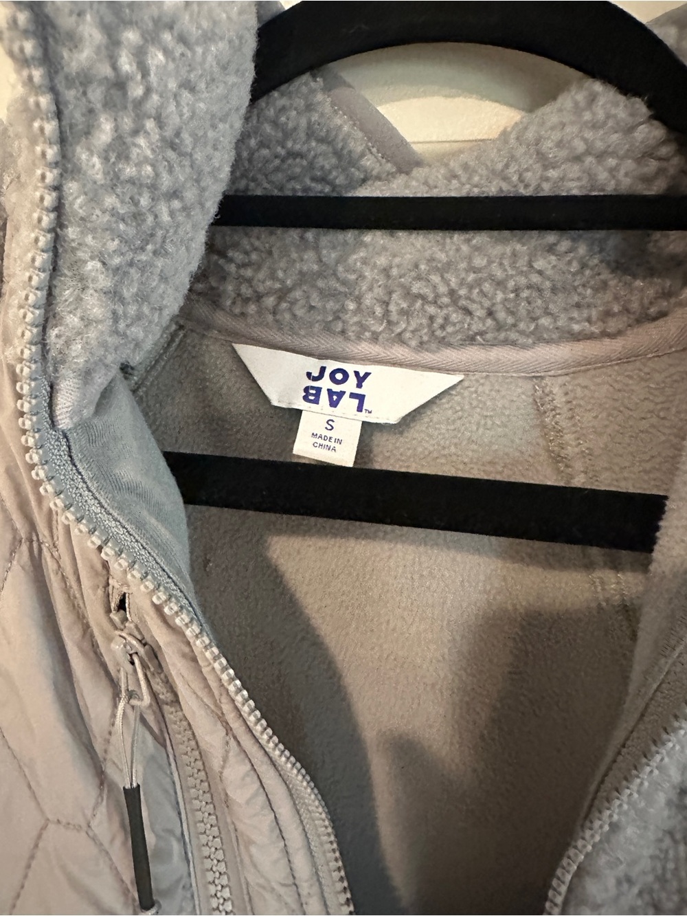 Women’s Cozy Half-Zip Sherpa Jacket - Light Gray - Picture 2 of 3